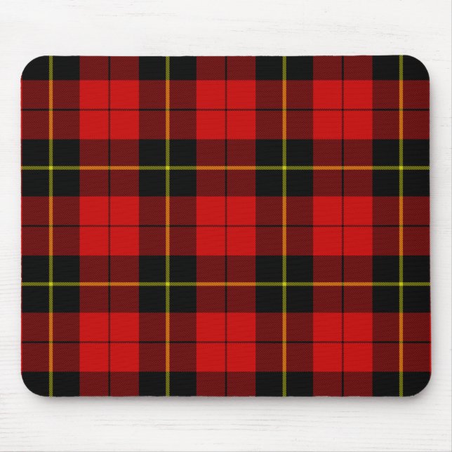 Wallace tartan red black plaid mouse mat (Front)