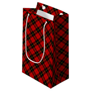 Wallace tartan red black plaid small gift bag