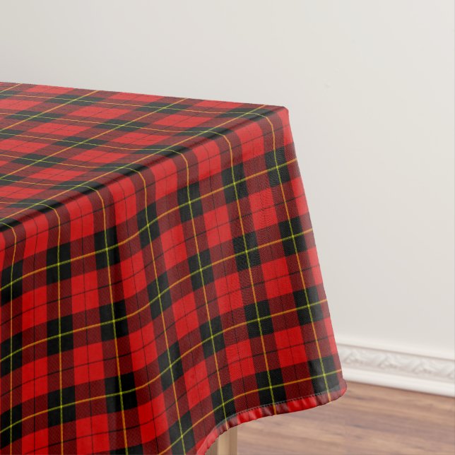Wallace tartan red black plaid tablecloth (In Situ)