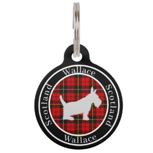 Wallace Tartan & Scottie Dog Personalised  Pet Tag