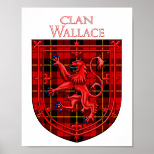 Wallace Tartan Scottish Plaid Lion Rampant Poster