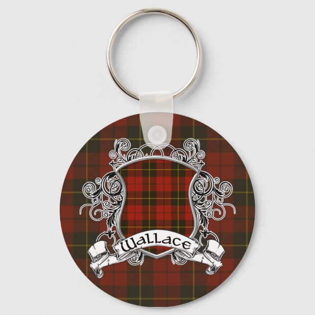 Wallace Tartan Shield Key Ring (Front)