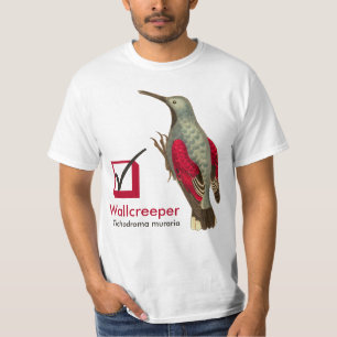 Wallcreeper Tichodroma muraria on My List Birder T-Shirt