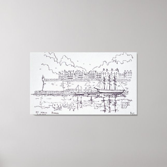Walled city of Saint-Malo | Brittany, France Canvas Print (Front)