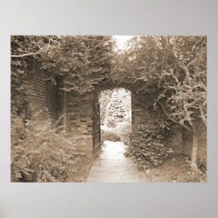Walled Garden Gate Poster