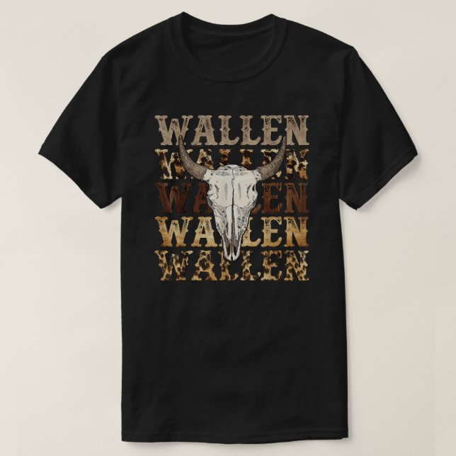 Wallen Western Cow Skull  T-Shirt (Design Front)