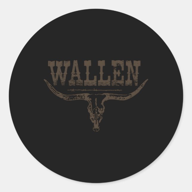 Wallen Western Wallen Bullhead Cow Wallen Classic Round Sticker (Front)