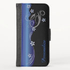 Wallet Case - Floral Florid Sapphire Design