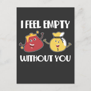 Wallet Money Pun Shopping Relationship Postcard
