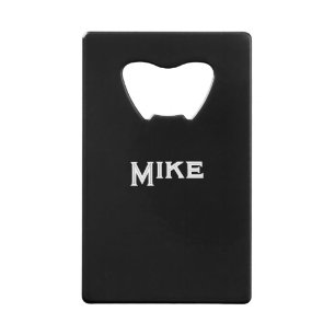 Wallet Personalise Name Bottle Opener Black