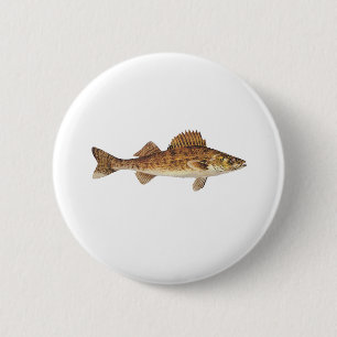 Walleye Art 6 Cm Round Badge