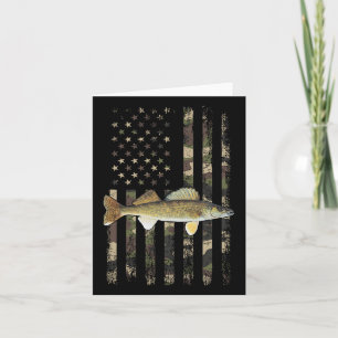 Walleye Camo American Flag1 Card