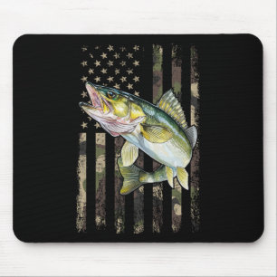 Walleye Camo American Flag Mouse Mat