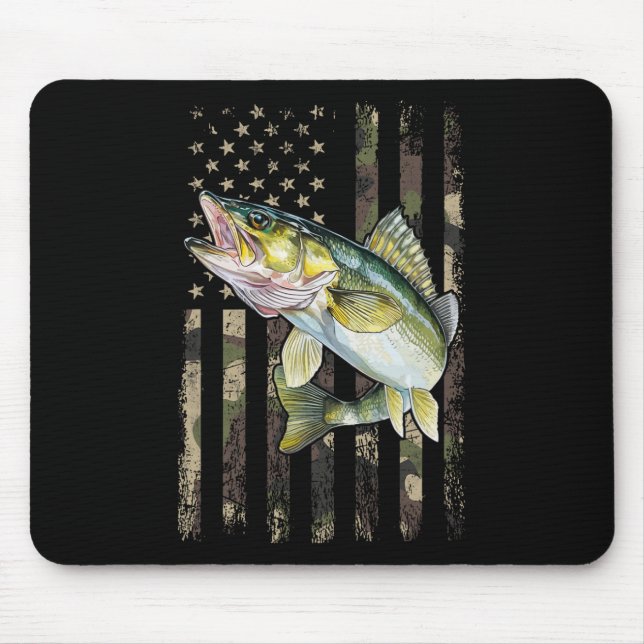 Walleye Camo American Flag  Mouse Mat (Front)
