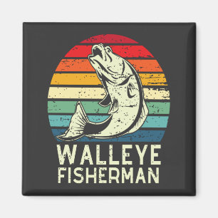 walleye fisherman cool walleye fishing design Squa Magnet