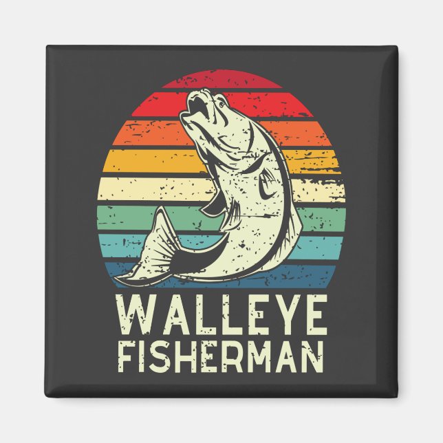walleye fisherman cool walleye fishing design Squa Magnet (Front)
