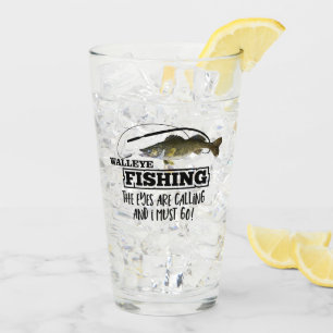 Walleye Fishing Angler Fish Sports Outdoors Men Glass
