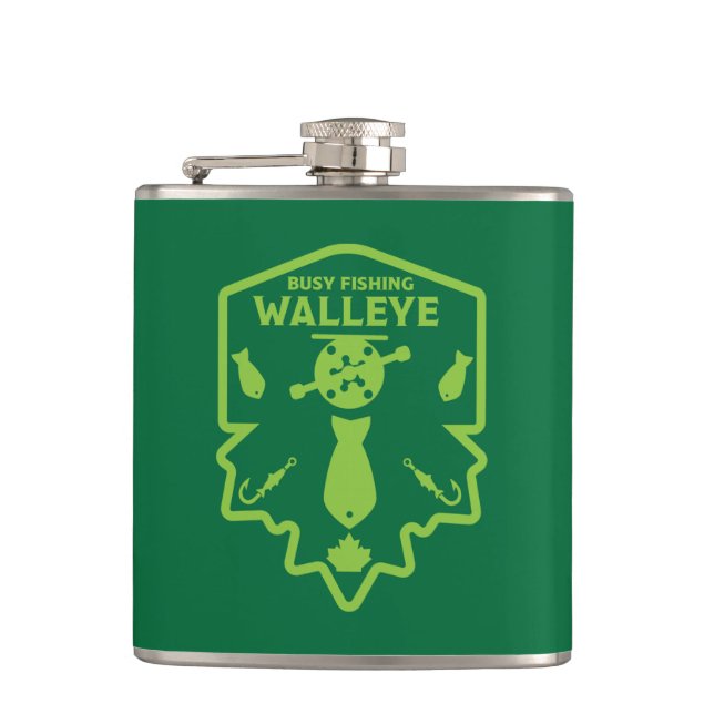Walleye Fishing Canada Hip Flask (Front)