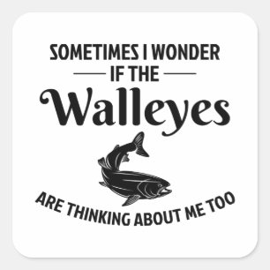 Walleye Fishing Fisher Fish Outdoor Hobby Funny Square Sticker