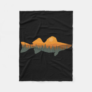 Walleye Fishing Forest Nature Wildlife Fisherman Fleece Blanket