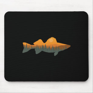 Walleye Fishing Forest Nature Wildlife Fisherman Mouse Mat