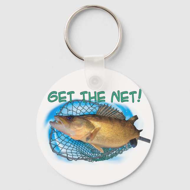 Walleye fishing net key ring (Front)