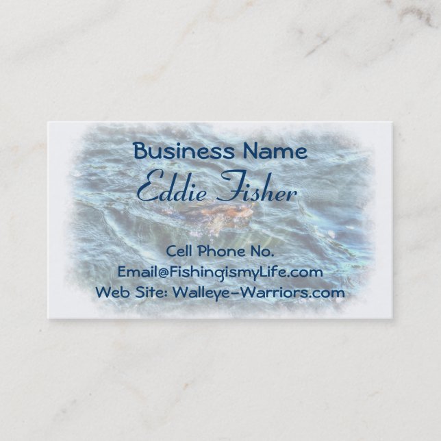 Walleye Fishing Outdoor Fisherman's Sport Biz Card (Front)