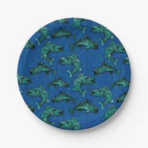 Walleye Fishing Paper Plate