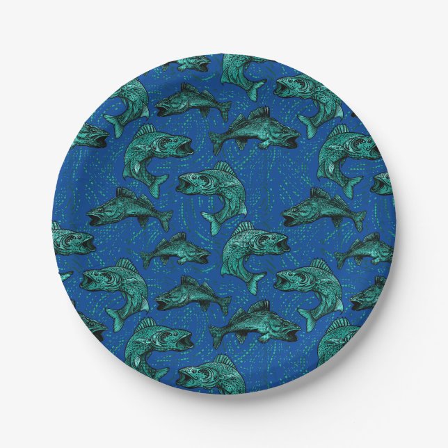Walleye Fishing Paper Plate (Front)