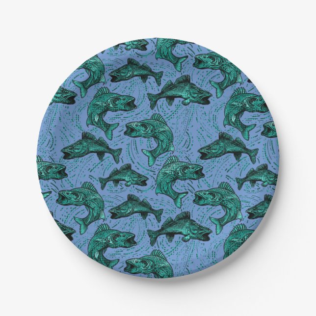 Walleye Fishing Paper Plate (Front)