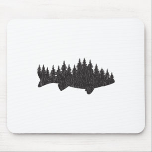 Walleye Fishing Sauger Fisherman Pine Forest Mouse Mat