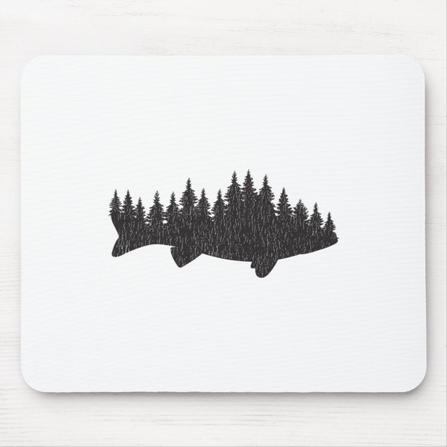 Walleye Fishing Sauger Fisherman Pine Forest  Mouse Mat (Front)
