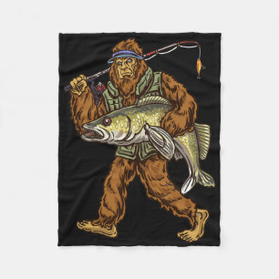 Walleye Fishing Sauger Hunting Bigfoot Fishermen  Fleece Blanket