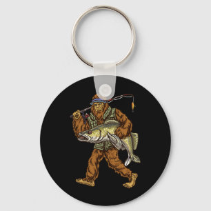 Walleye Fishing Sauger Hunting Bigfoot Fishermen Key Ring