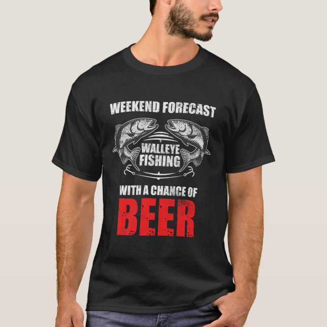 Walleye Fishing Shirts For Men Funny Fishing  (Front)