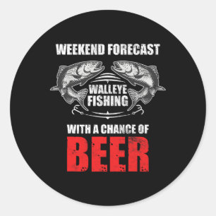 Walleye Fishing Shirts For Men Funny Fishing Classic Round Sticker