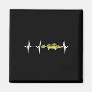 Walleye Heartbeat For Freshwater Fish Fishing Love Magnet
