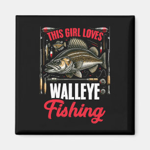Walleye Hunting Fish Angler This Girl Loves Walley Magnet