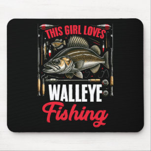 Walleye Hunting Fish Angler This Girl Loves Walley Mouse Mat