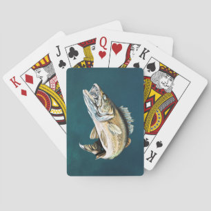 Walleye in Rocky Habitat Playing Cards