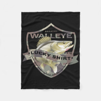 Walleye Lucky Shirt Funny Accessories To Walleye F Fleece Blanket