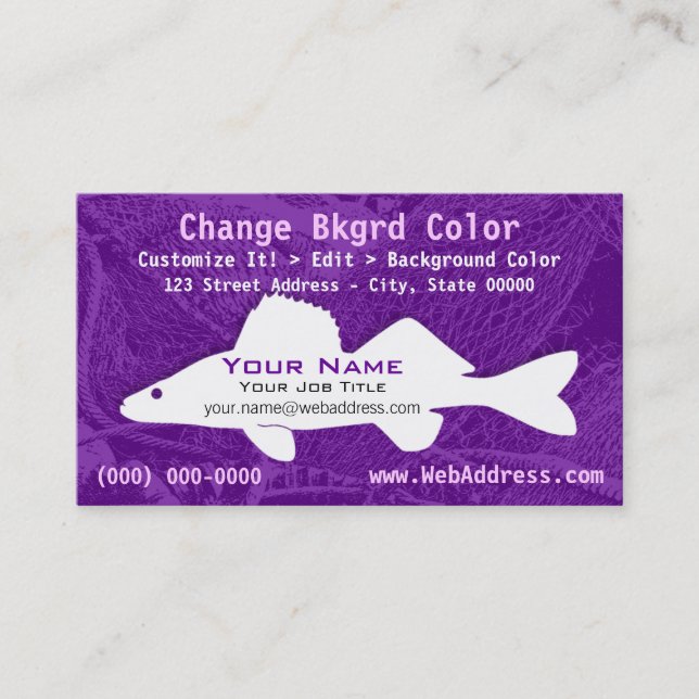 Walleye Pike Fish Business Card (Front)