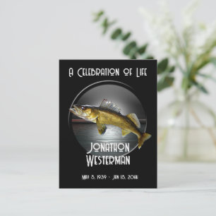 Walleye Pike Fishing Celebration of Life  Postcard