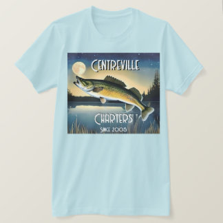 Walleye Pike, Water and Moon Memorial T-Shirt