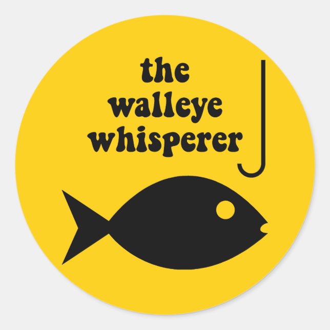 walleye whisperer fishing classic round sticker (Front)