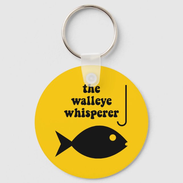 walleye whisperer fishing key ring (Front)