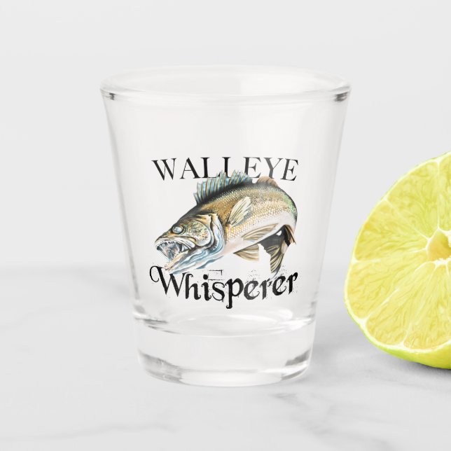 Walleye Whisperer Shot Glass (Front)