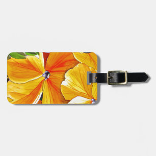 Wallflower original watercolour floral art luggage tag