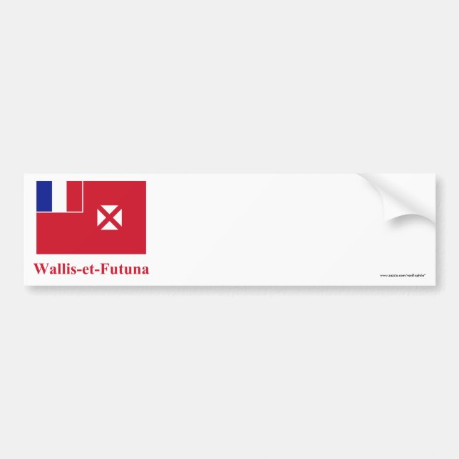 Wallis and Futuna Flag with Name in French Bumper Sticker (Front)
