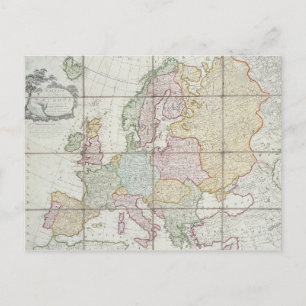 Wallis' New Map of Europe Postcard